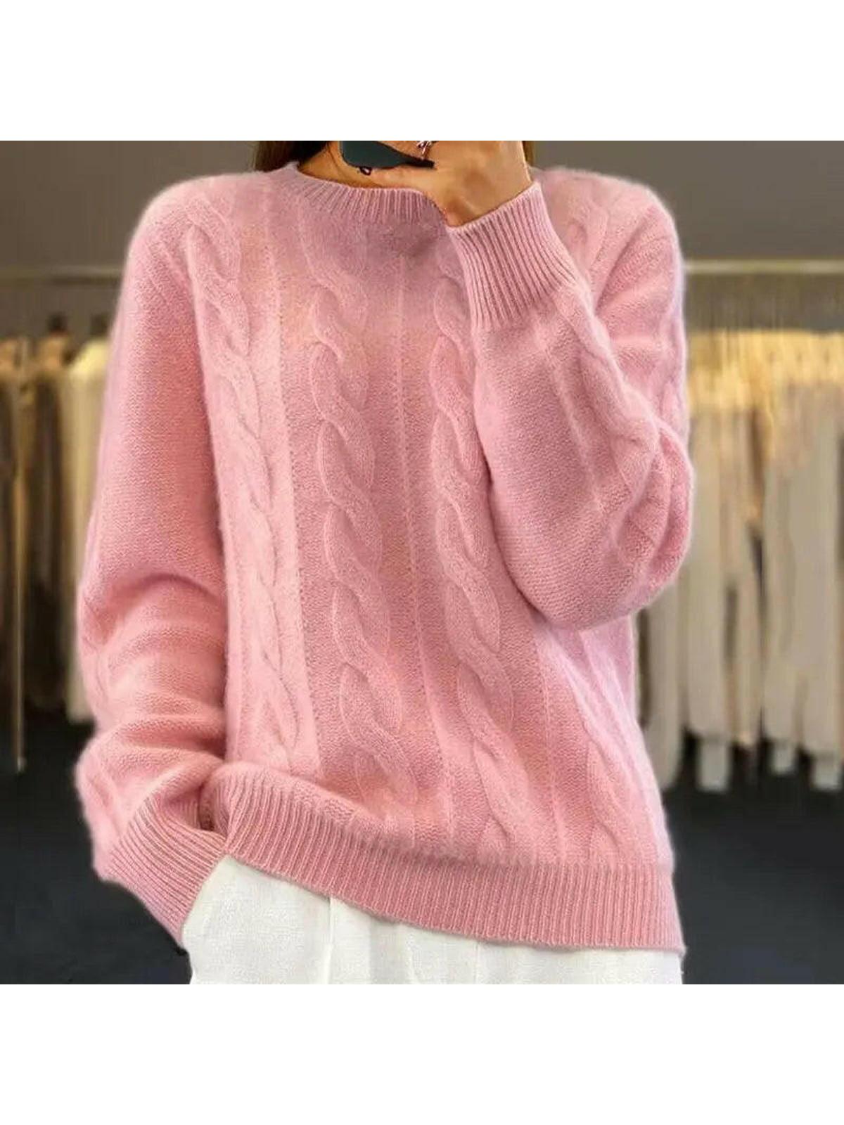 Elegant Cotton-Blend Sweater for Women – Versatile Loose Fit Knit Top with Subtle Sleeve Details 3