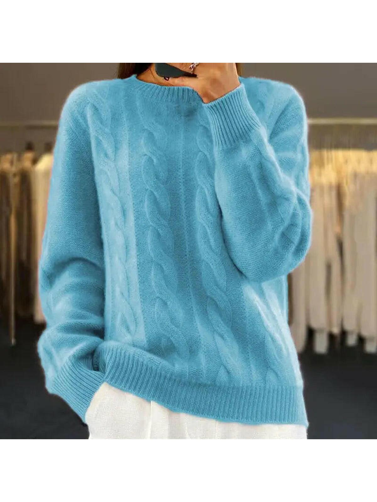 Elegant Cotton-Blend Sweater for Women – Versatile Loose Fit Knit Top with Subtle Sleeve Details 4