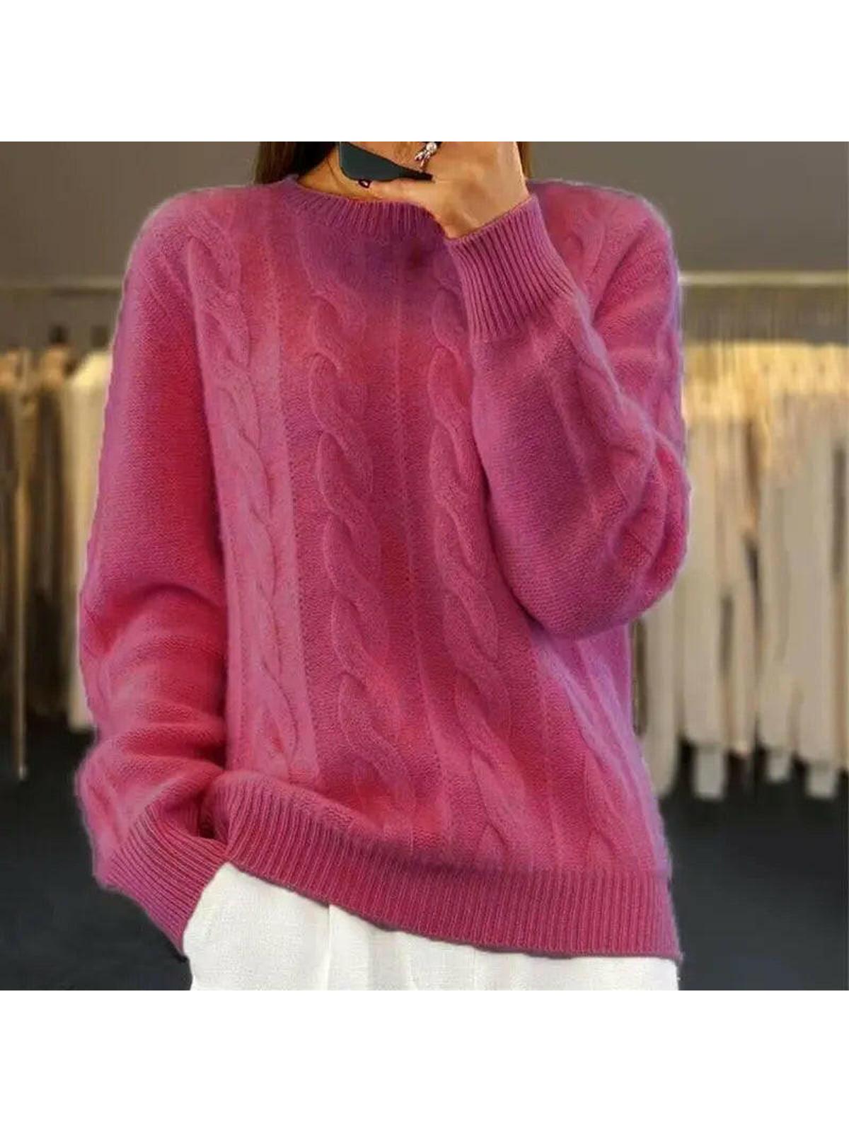 Elegant Cotton-Blend Sweater for Women – Versatile Loose Fit Knit Top with Subtle Sleeve Details 5