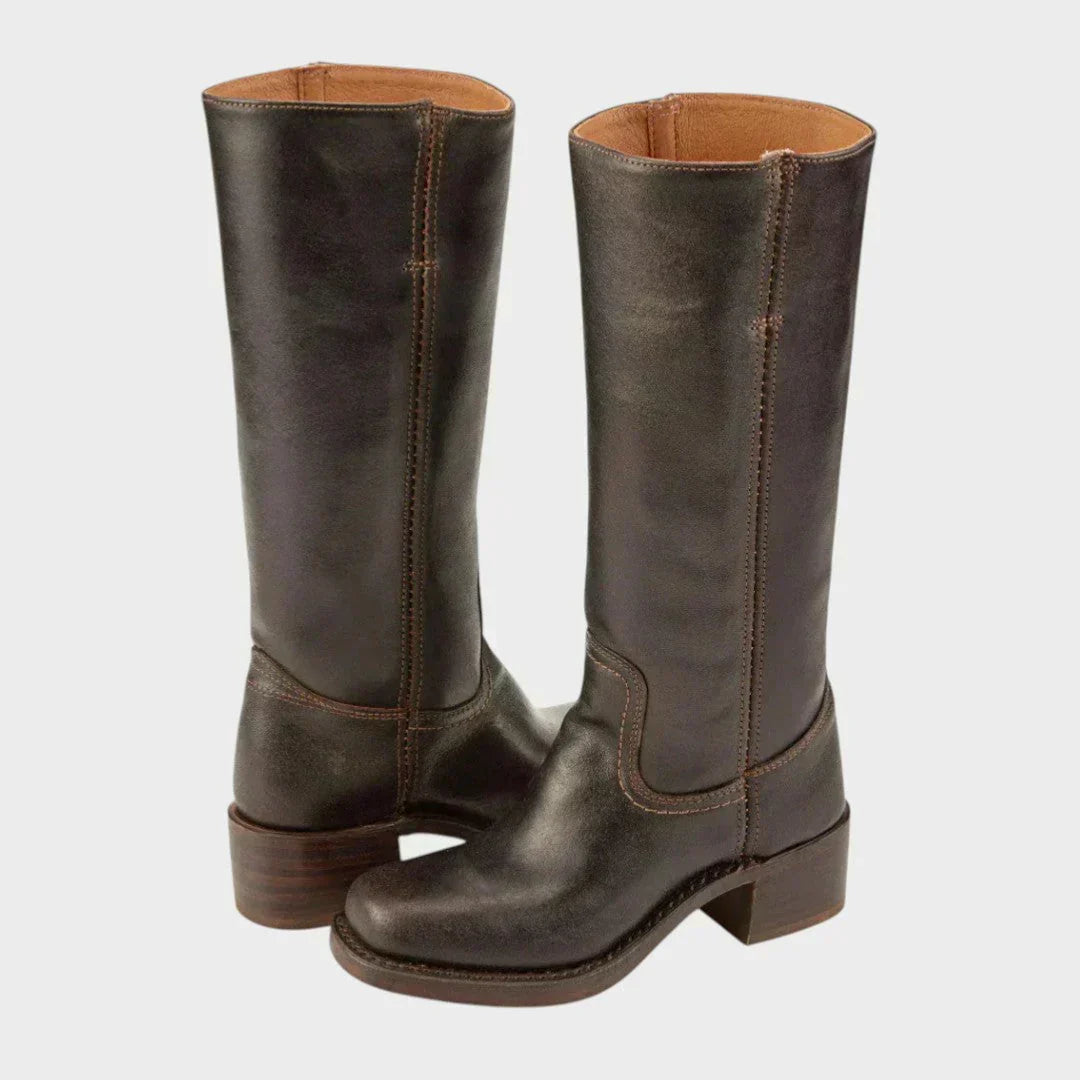 Elena | Black Knee High Boots - ginlerie 1