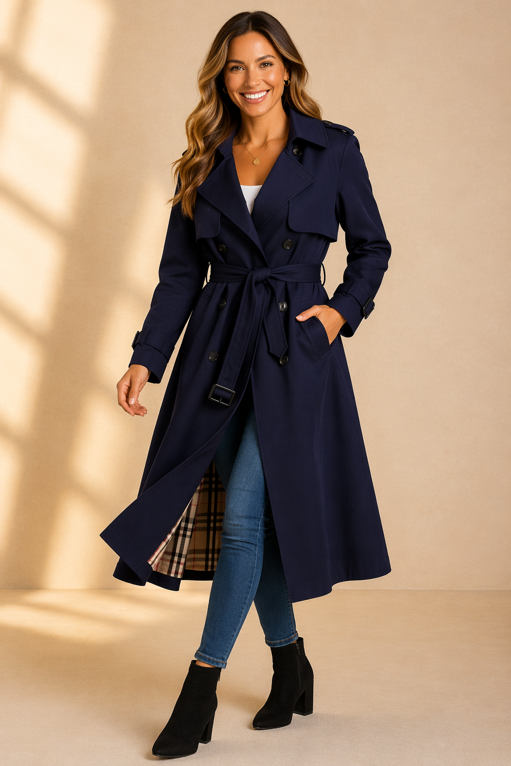 Elena | Black Trench Coat - ginlerie 2