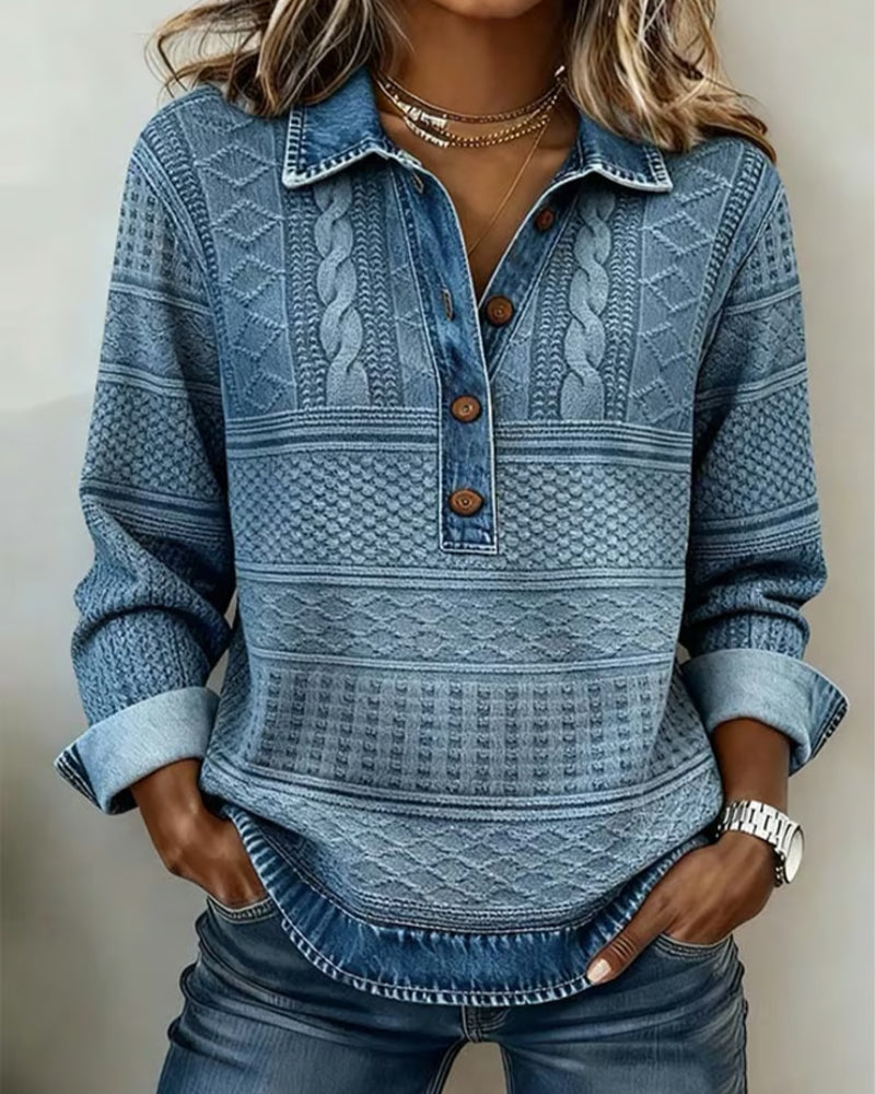 Elena | Cable Knit Sweatshirt - ginlerie 0