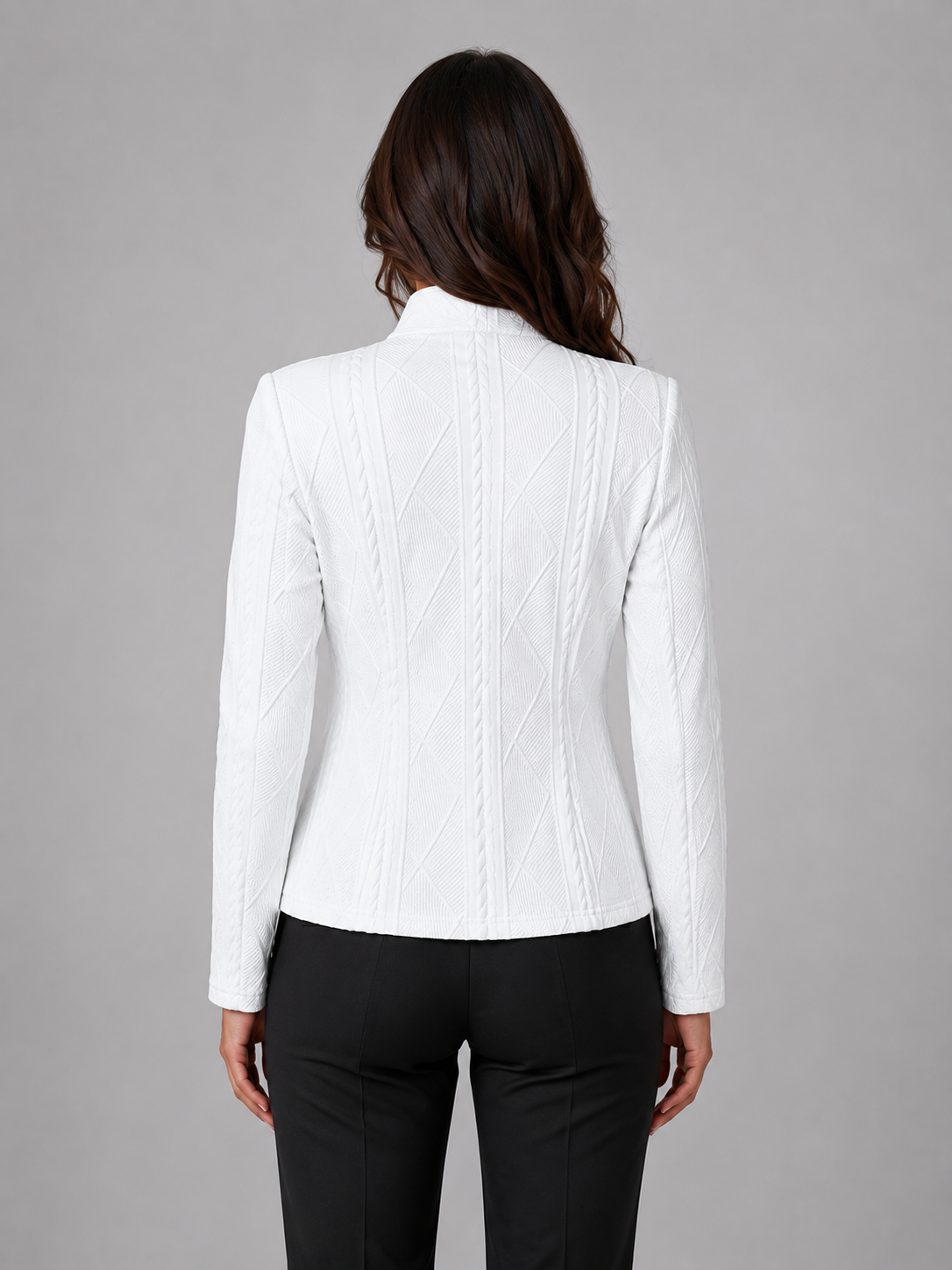Elena | Cable Knit Tailored Blazer - ginlerie 5