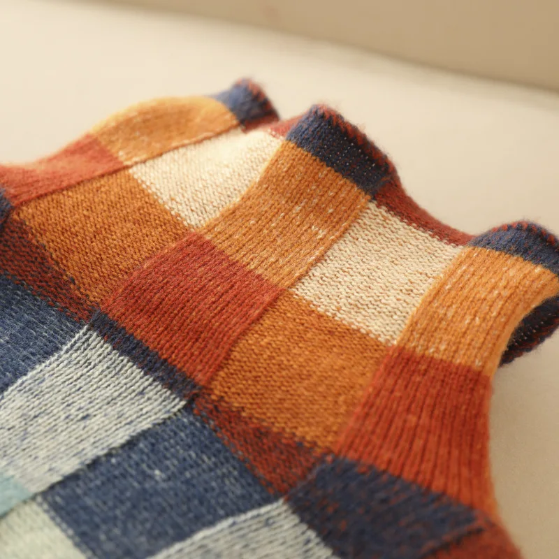 Elena | Checked Relaxed Fit Sweater - ginlerie 3
