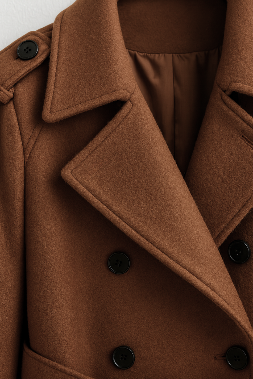 Elena | Chic Brown Winter Coat - ginlerie 4