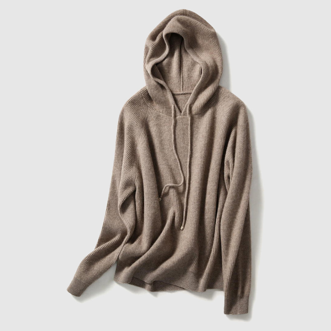 Elena | Cozy Knitted Hooded Sweater - ginlerie 0