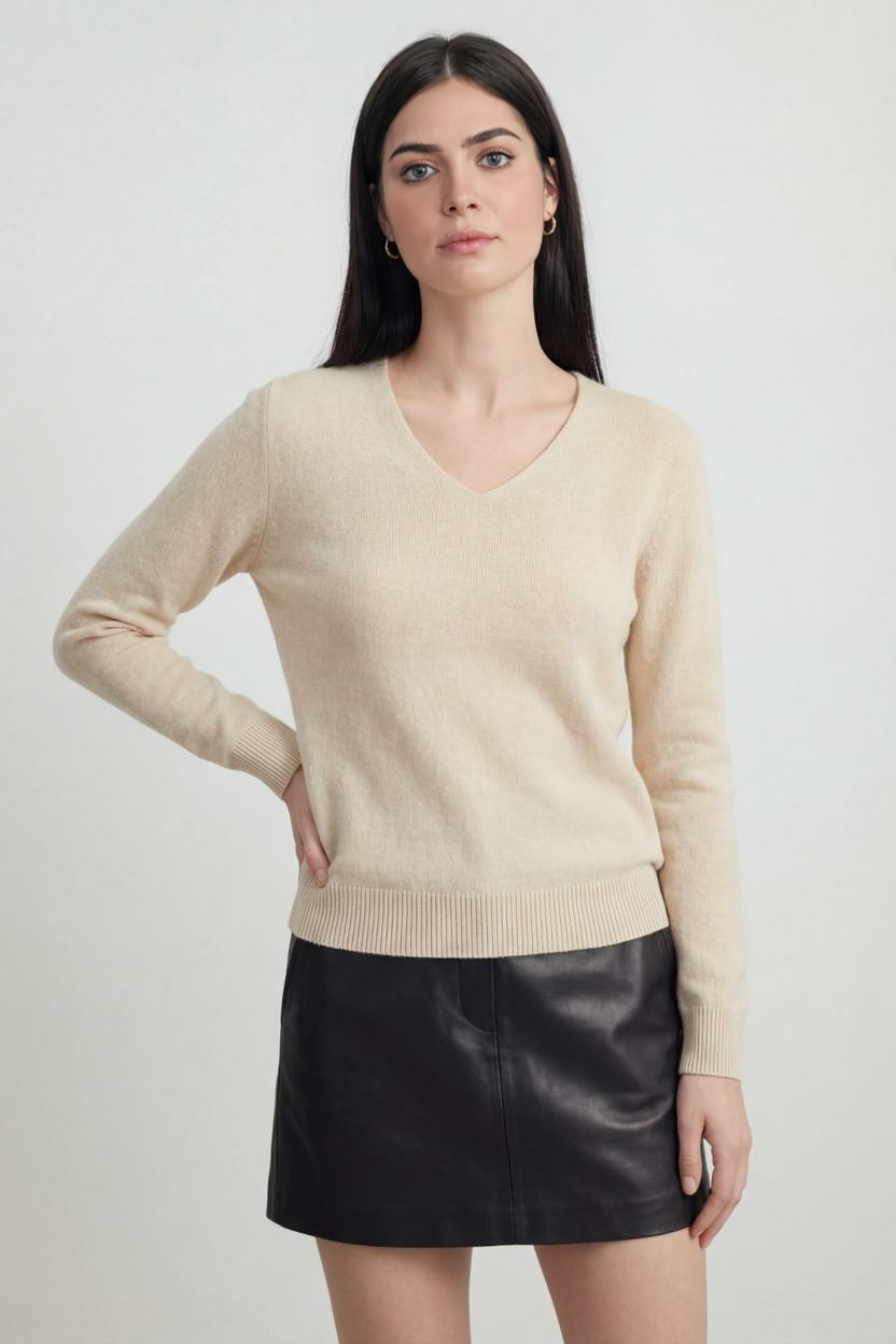 Elena | Cozy V-Neck Sweater for Women - ginlerie 1
