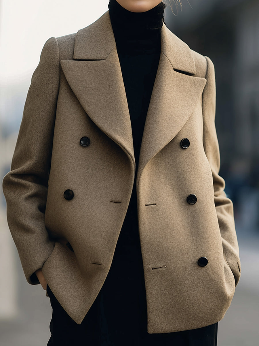 Elena | Double-Breasted Camel Coat - ginlerie 2