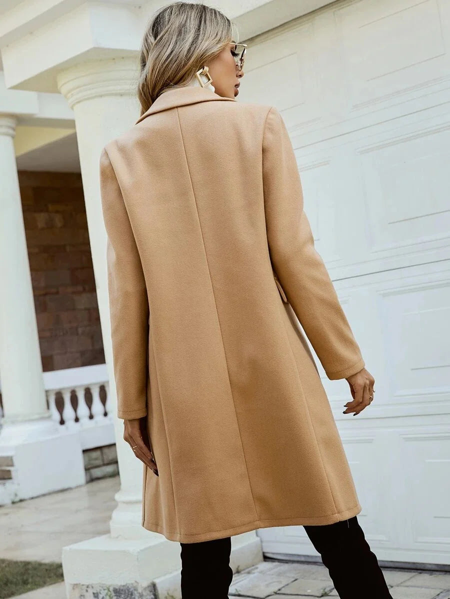 Elena | Double-Breasted Knee-Length Overcoat - ginlerie 2