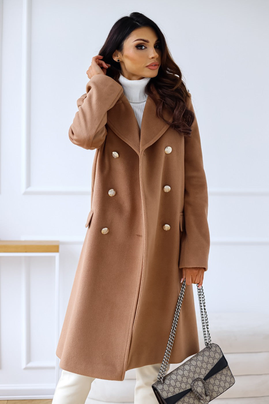 Elena | Double-Breasted Wool Coat - ginlerie 4