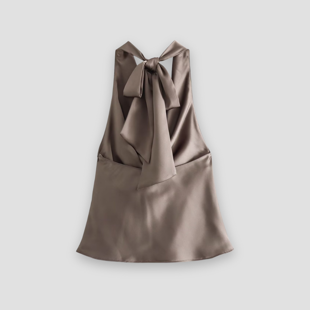 Elena | Draped Satin Tank Top - ginlerie 1