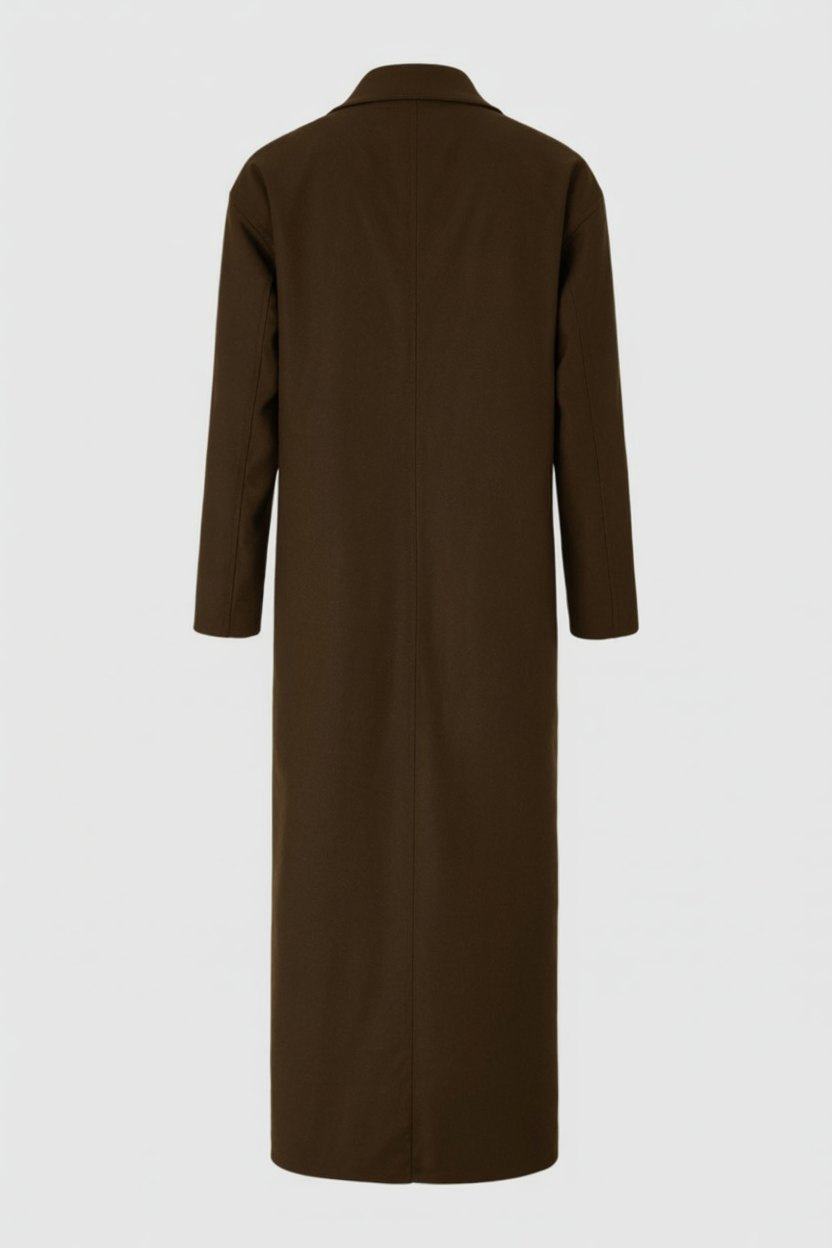 Elena | Elegant Brown Wool Coat - ginlerie 3