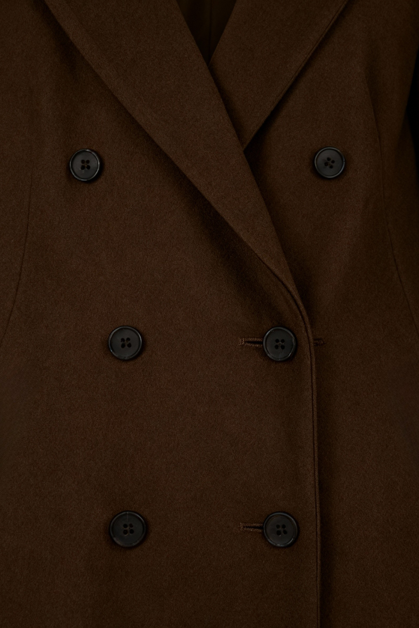 Elena | Elegant Brown Wool Coat - ginlerie 5