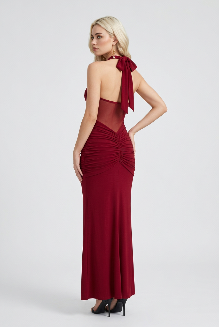 Elena | Elegant Halter Maxi Dress - ginlerie 3