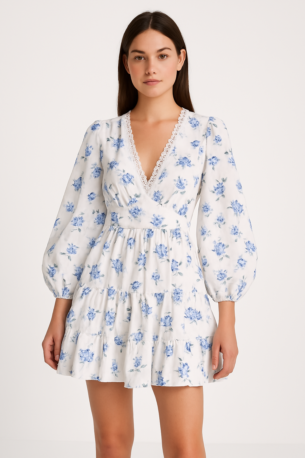 Elena | Floral Print A-Line Dress - ginlerie 4