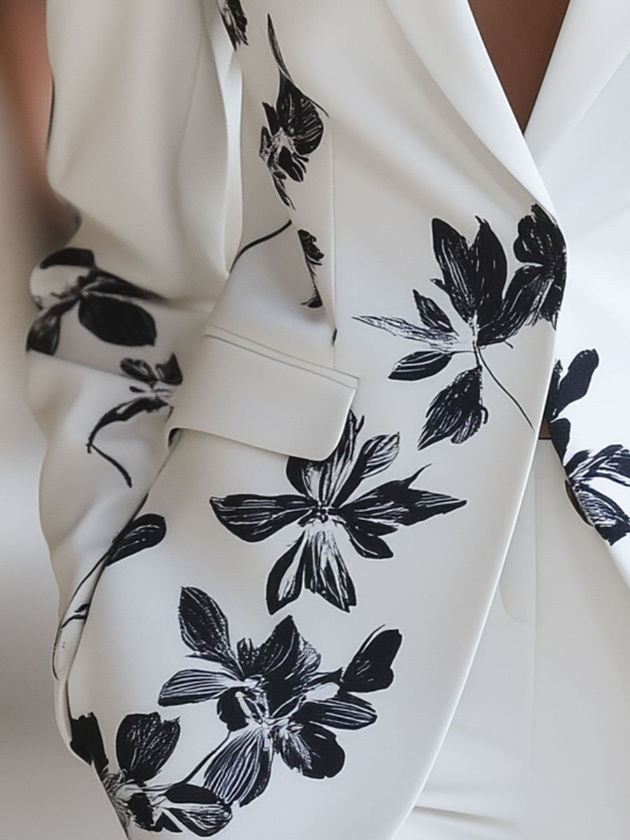 Elena | Floral Print Blazer - ginlerie 2