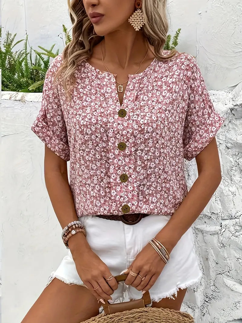 Elena | Floral Print Blouse - ginlerie 4