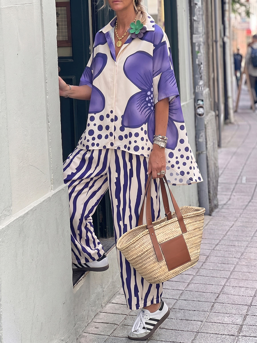 Elena | Floral Print Two Piece Set - ginlerie 1