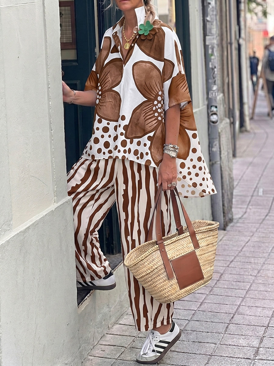 Elena | Floral Print Two Piece Set - ginlerie 4