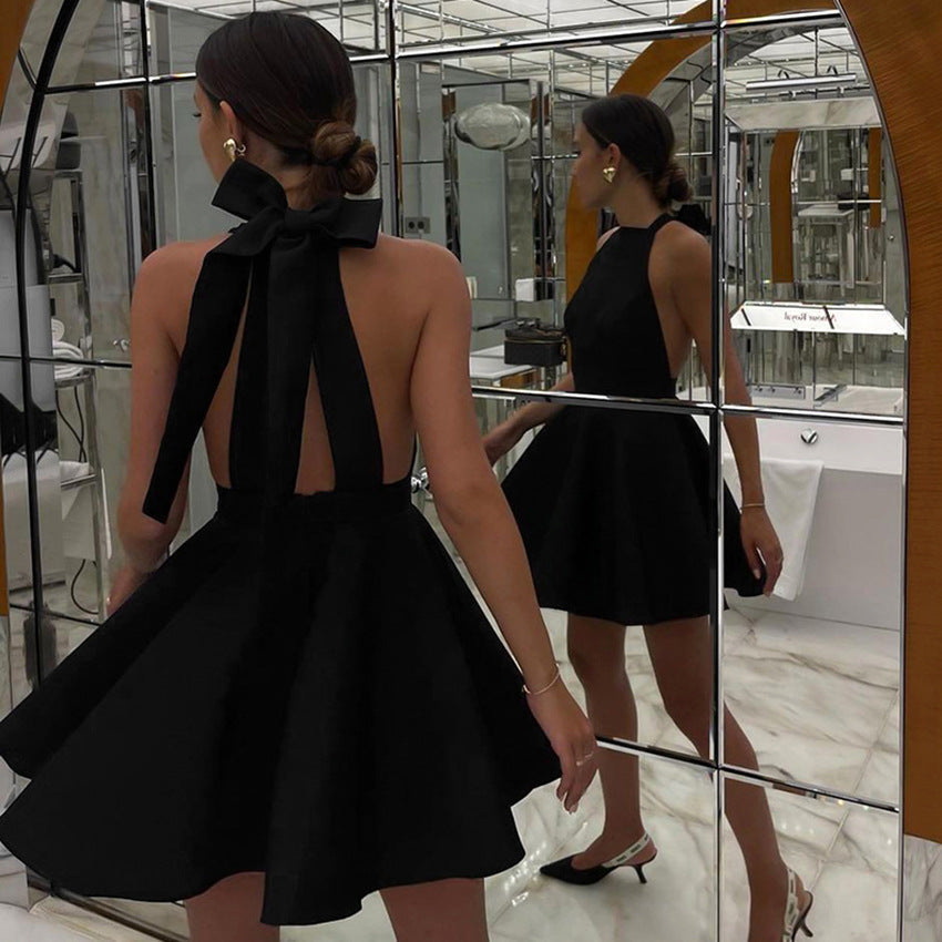 Elena | Halter Neck Cocktail Dress - ginlerie 1