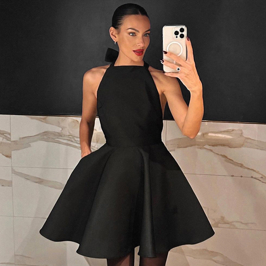 Elena | Halter Neck Cocktail Dress - ginlerie 2
