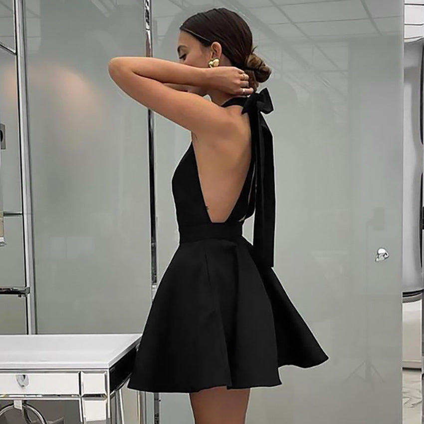 Elena | Halter Neck Cocktail Dress - ginlerie 4