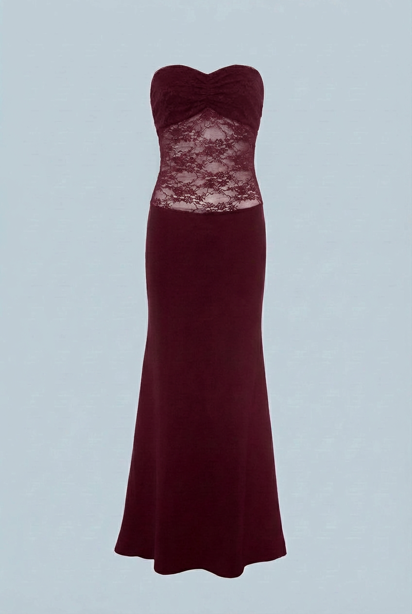 Elena | Lace Mermaid Cocktail Dress - ginlerie 6