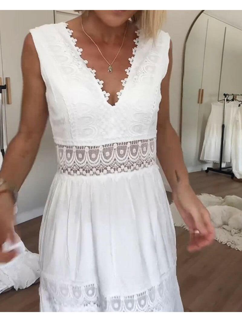Elena | Lace V-Neck Maxi Dress - ginlerie 3