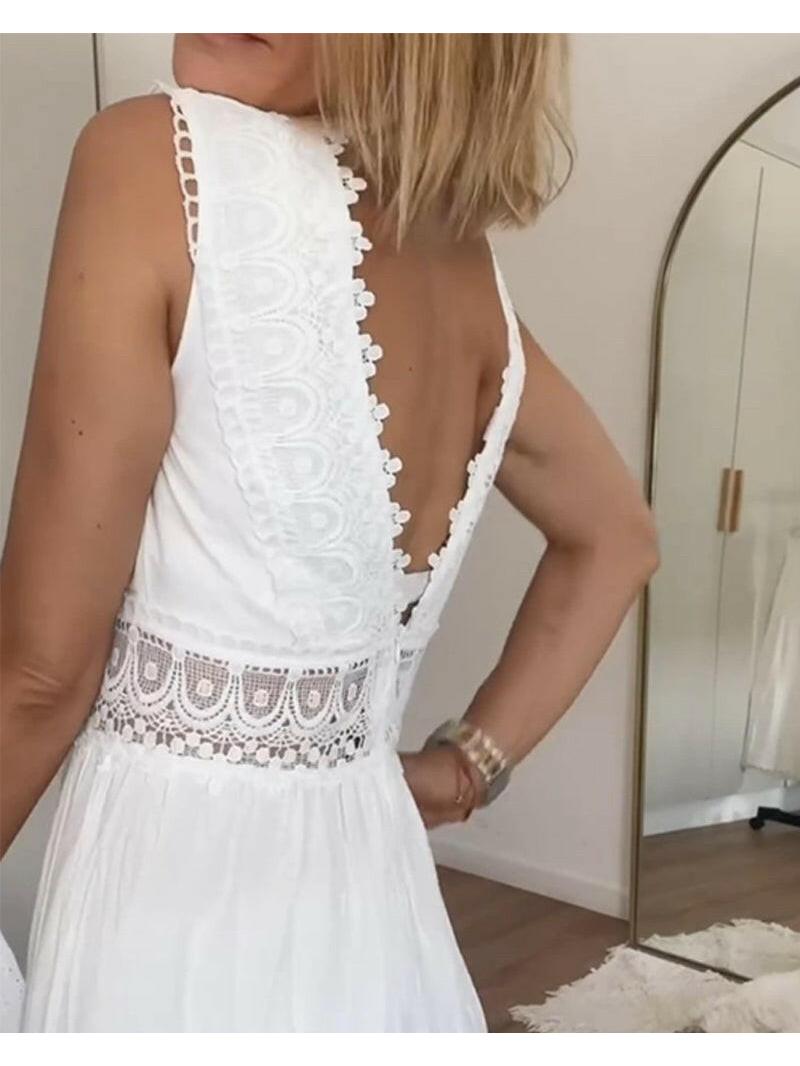 Elena | Lace V-Neck Maxi Dress - ginlerie 4