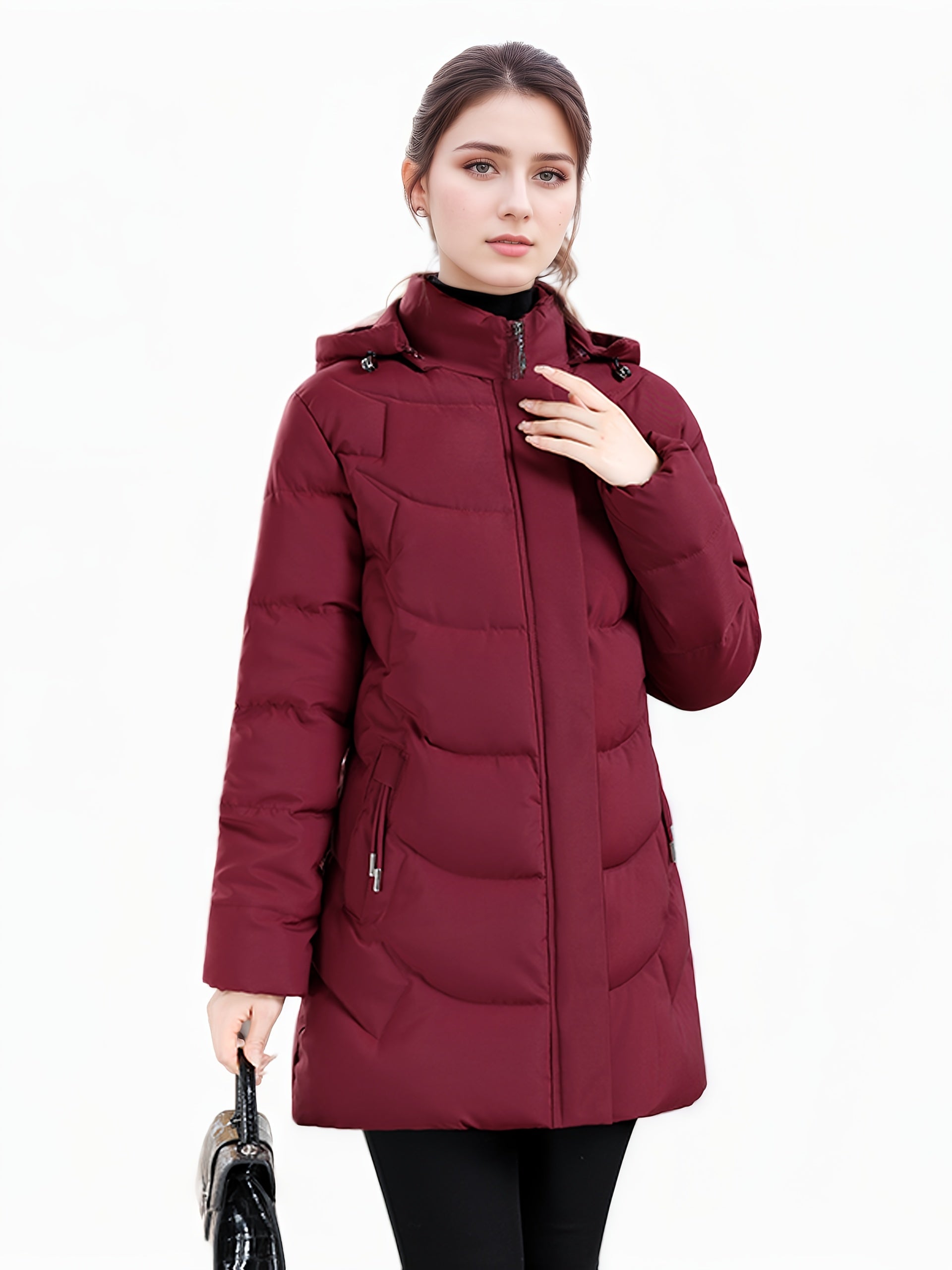 Elena | Long Hooded Puffer Coat - ginlerie 8