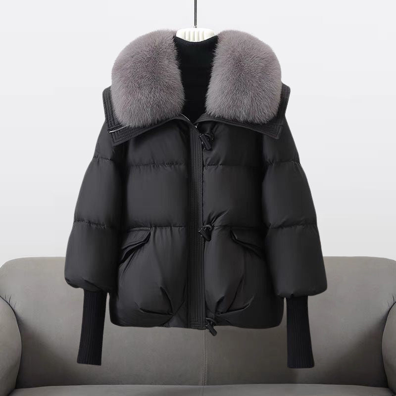 Elena | Long Puffer Coat with Fur Collar - ginlerie 0
