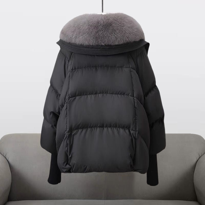Elena | Long Puffer Coat with Fur Collar - ginlerie 3