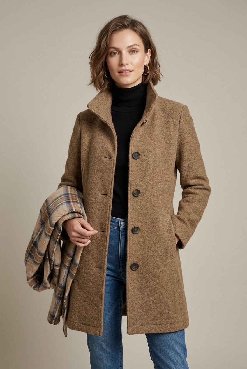 Elena | Mid-Length Wool Coat - ginlerie 0