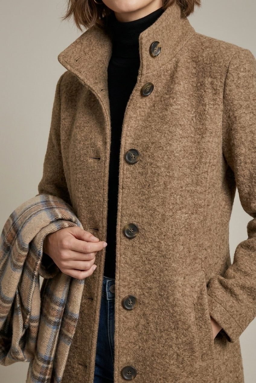 Elena | Mid-Length Wool Coat - ginlerie 1