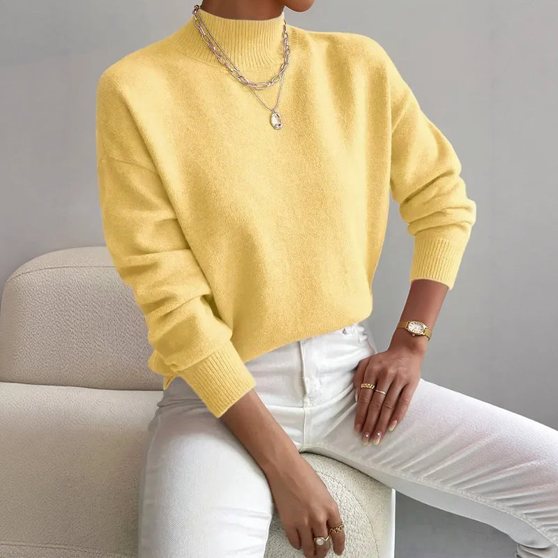 Elena | Mock Neck Knit Sweater - ginlerie 2