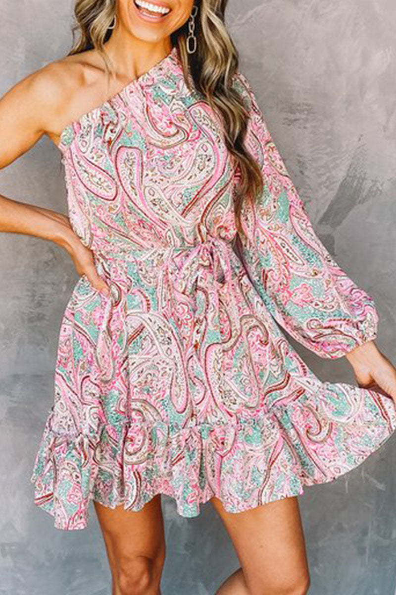 Elena | One-Shoulder Mini Dress - ginlerie 2