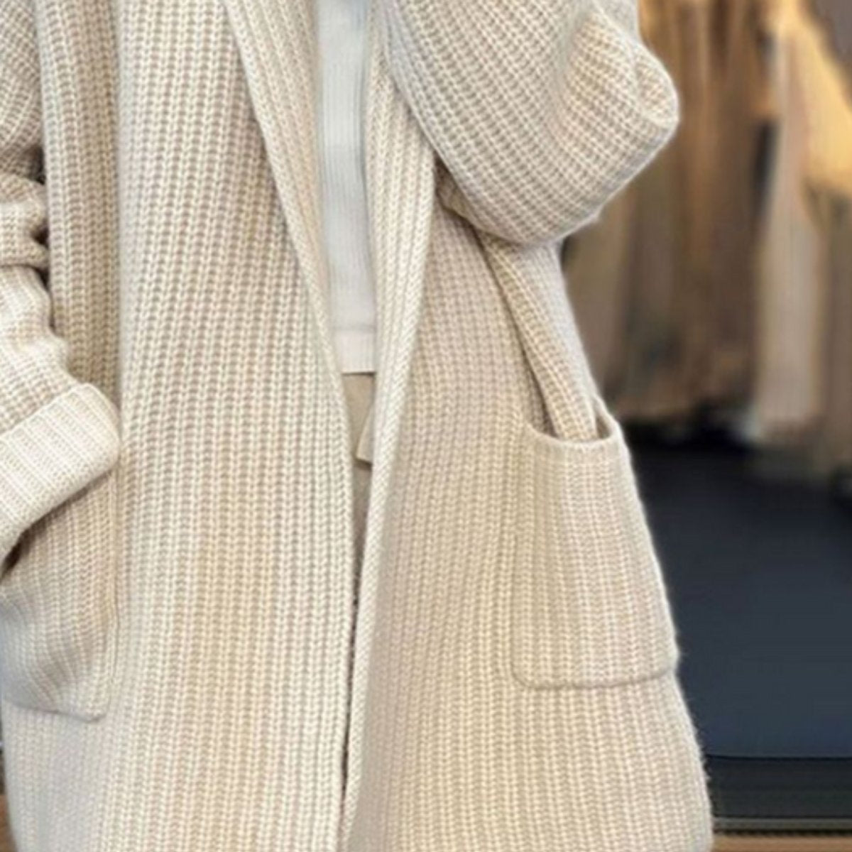 Elena | Oversized Knitted Cardigan Sweater - ginlerie 2