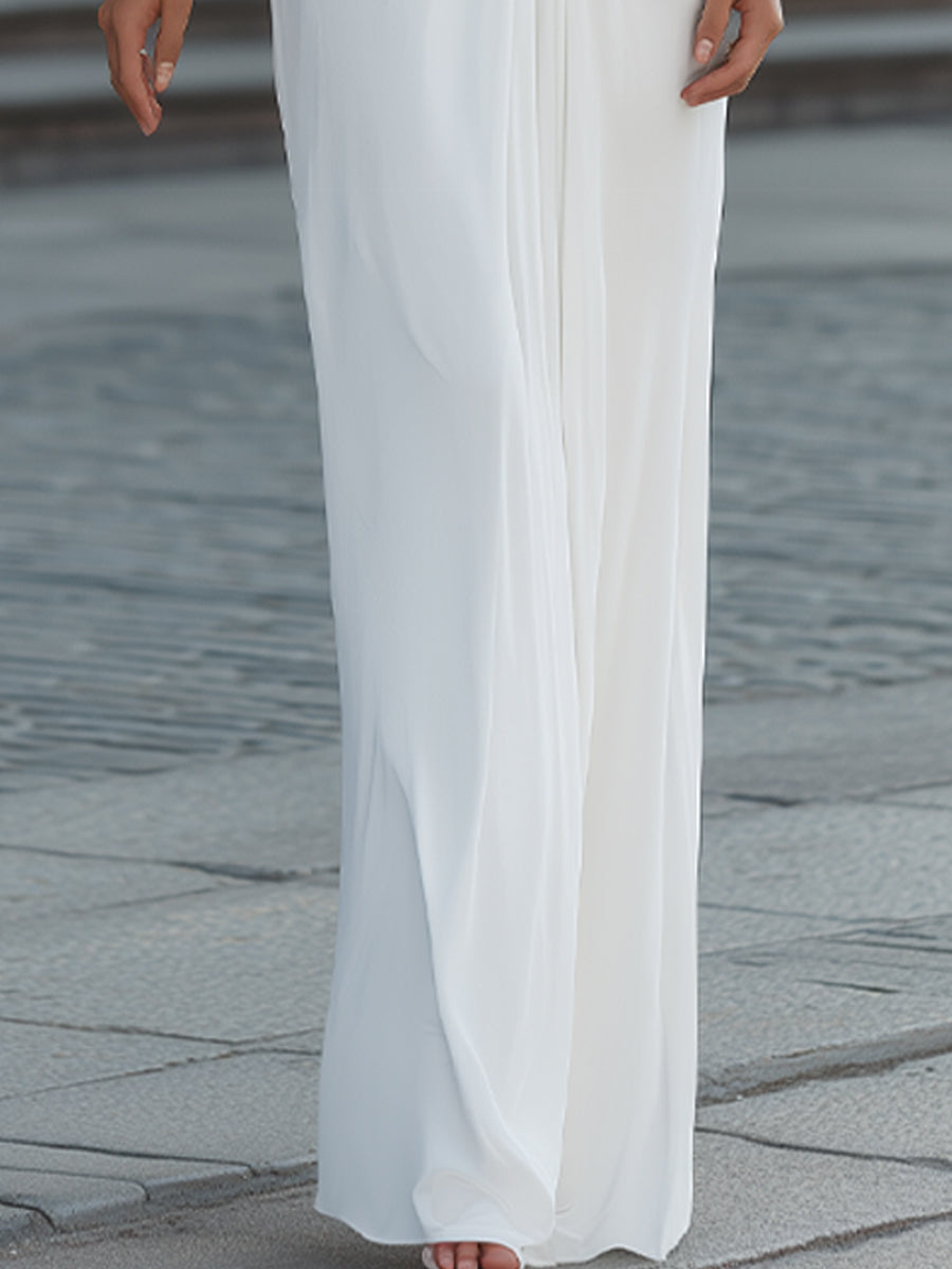 “Elena | Pleated Cape Sleeve Maxi Dress - ginlerie” 3