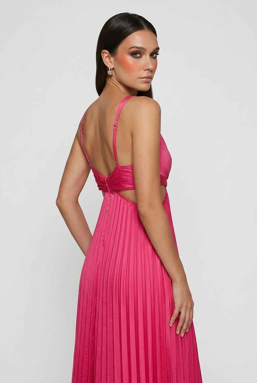 Elena | Pleated Maxi Dress - ginlerie 1
