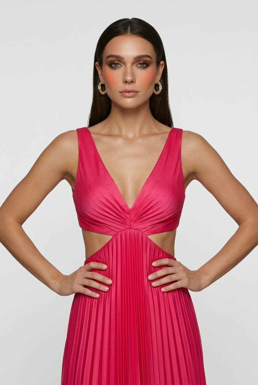 Elena | Pleated Maxi Dress - ginlerie 5