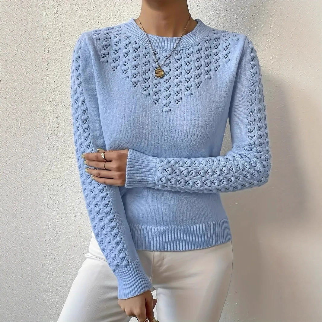 Elena | Pointelle Knit Jumper - ginlerie 0