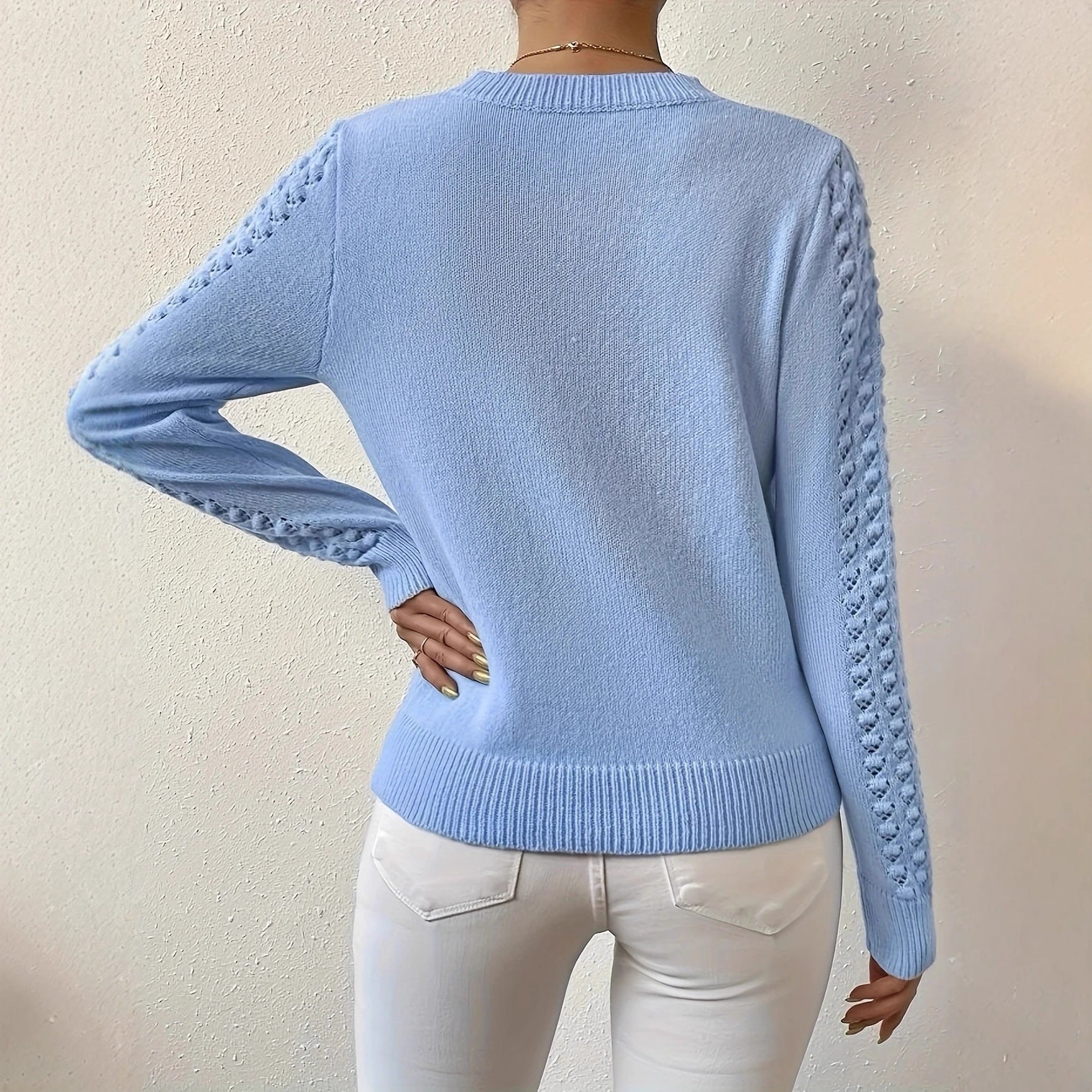 Elena | Pointelle Knit Jumper - ginlerie 1