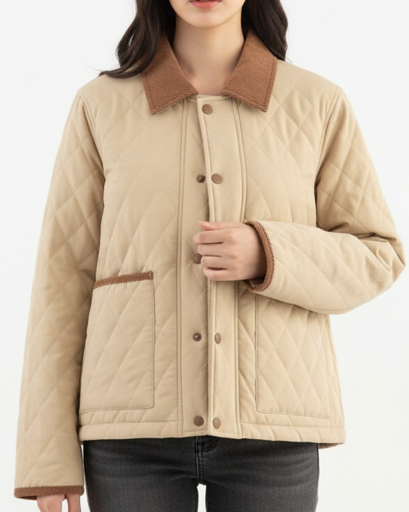Elena | Quilted Cropped Jacket - ginlerie 1