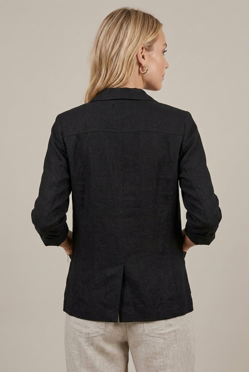 Elena | Relaxed Fit Linen Blazer - ginlerie 2