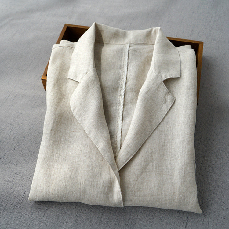Elena | Relaxed Fit Linen Blazer - ginlerie 2