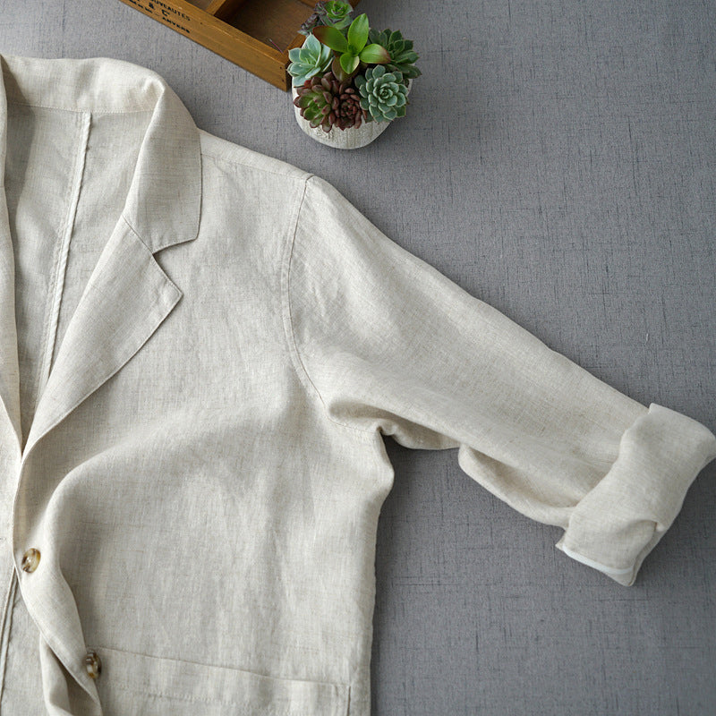 Elena | Relaxed Fit Linen Blazer - ginlerie 3