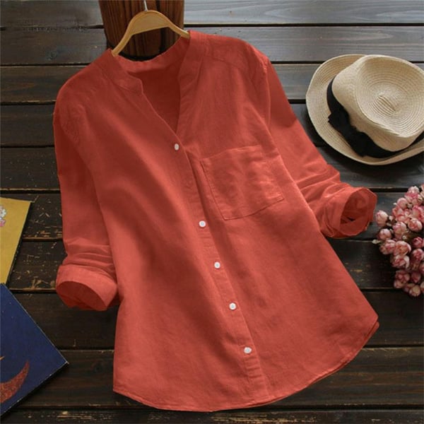 Elena | Relaxed Fit Short Sleeve Button Up Shirt - ginlerie 1