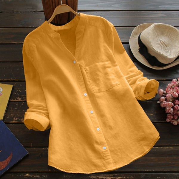 Elena | Relaxed Fit Short Sleeve Button Up Shirt - ginlerie 2
