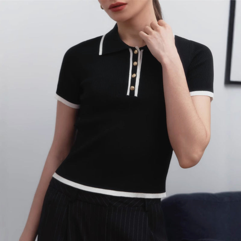 Elena | Ribbed Knit Top - ginlerie 1