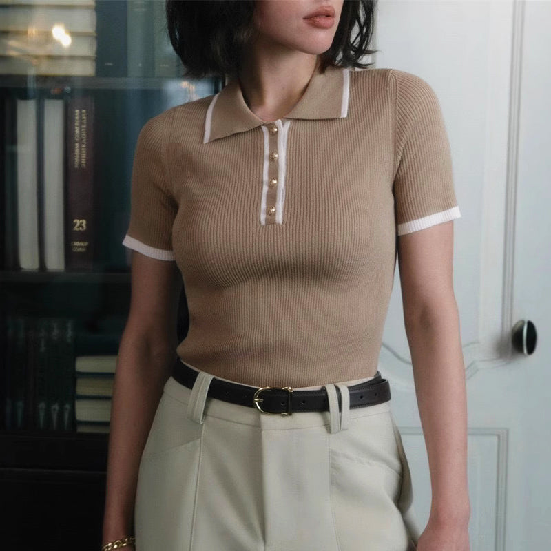 Elena | Ribbed Knit Top - ginlerie 2